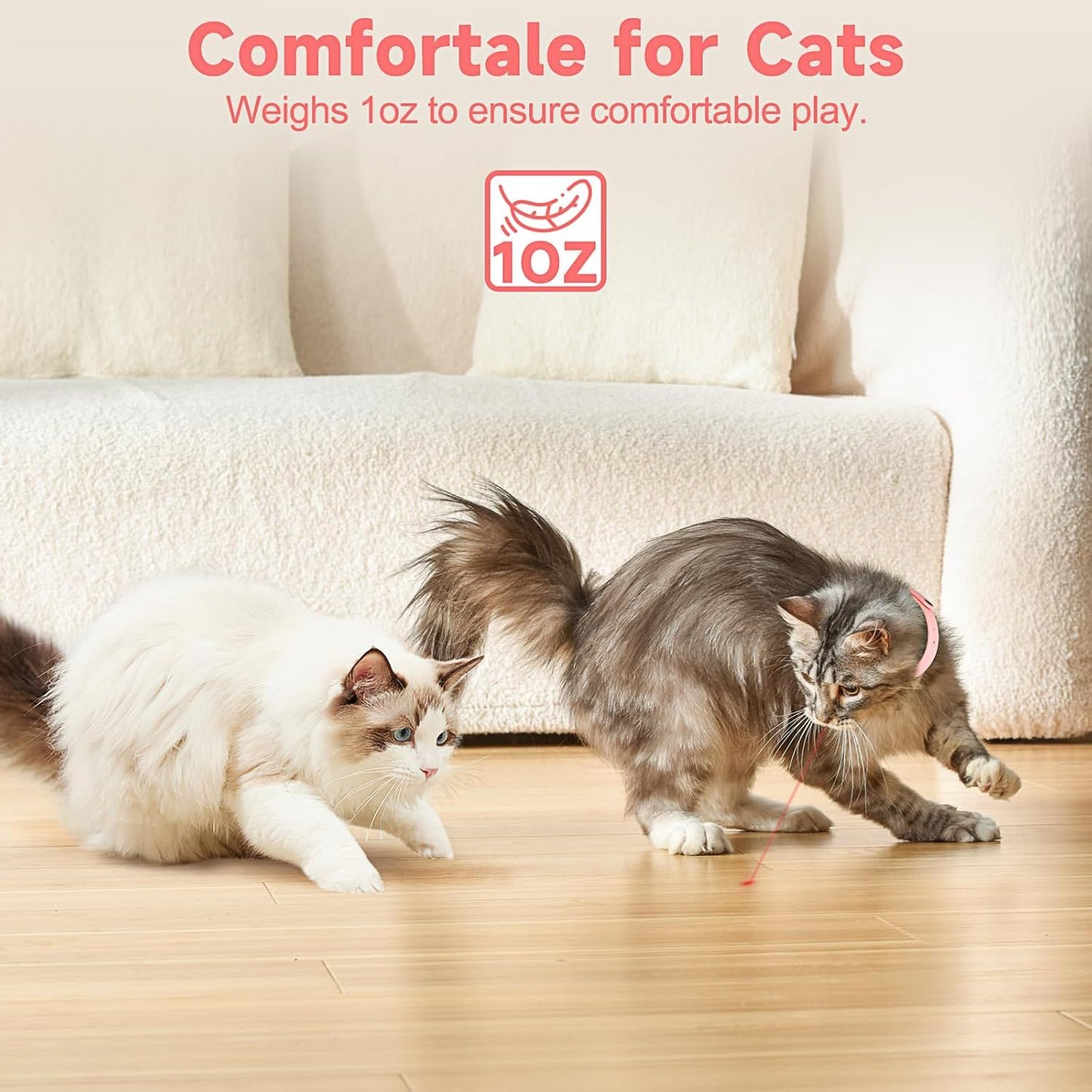 Wearable Automatic Cat Toys With LED Lights  Electric Smart Amusing Collar For Kitten