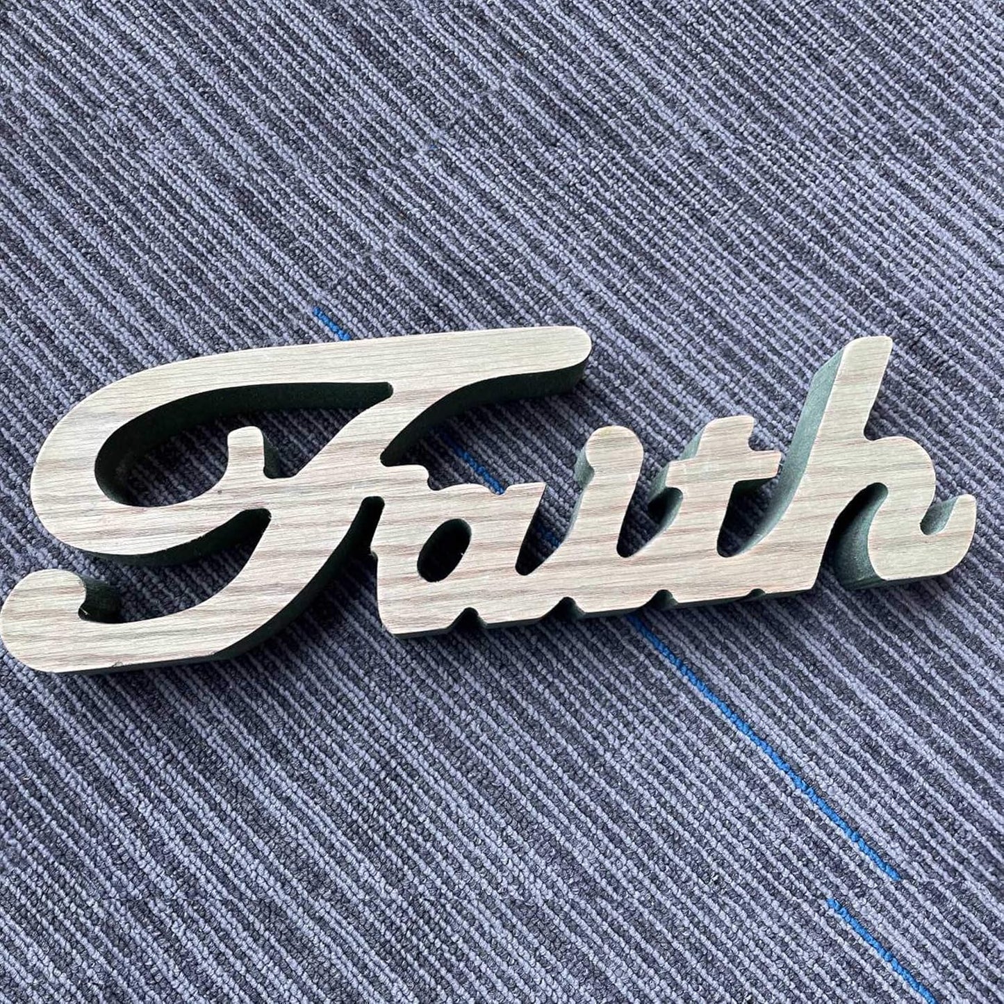 Wooden "Faith"Sign,Farmhouse Faith Sign for Tabletop,Green with Brown Color, Country Primitive Tabletop/Shelf/Home Wall/Office Decoration Art, 10-3/4X4-1/2X1 Inch