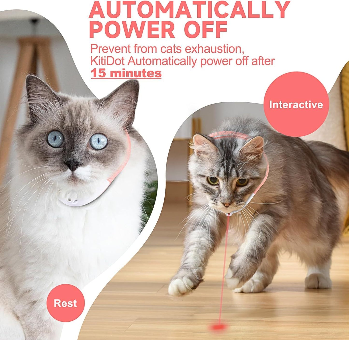Wearable Automatic Cat Toys With LED Lights  Electric Smart Amusing Collar For Kitten