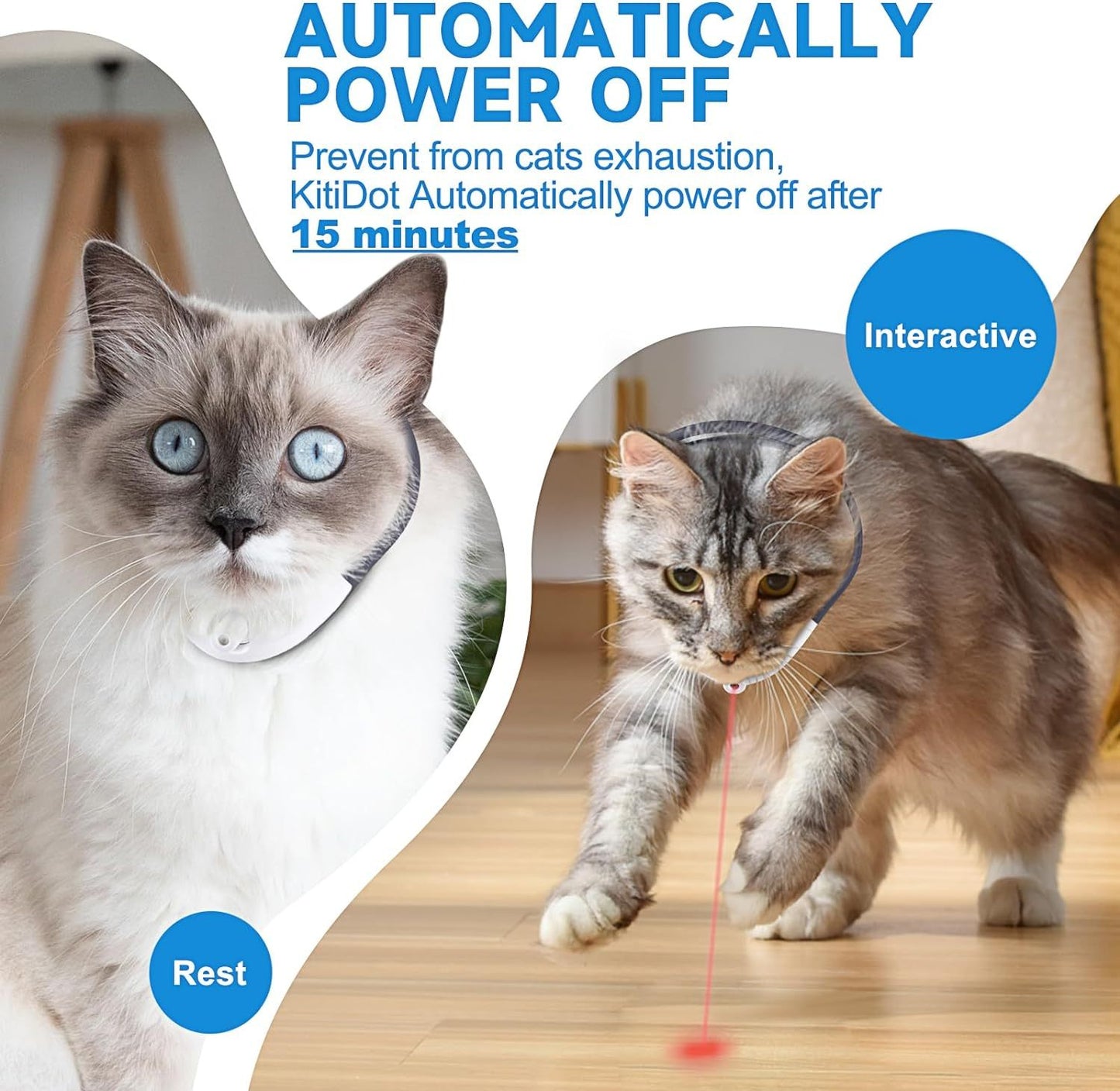 Wearable Automatic Cat Toys With LED Lights  Electric Smart Amusing Collar For Kitten