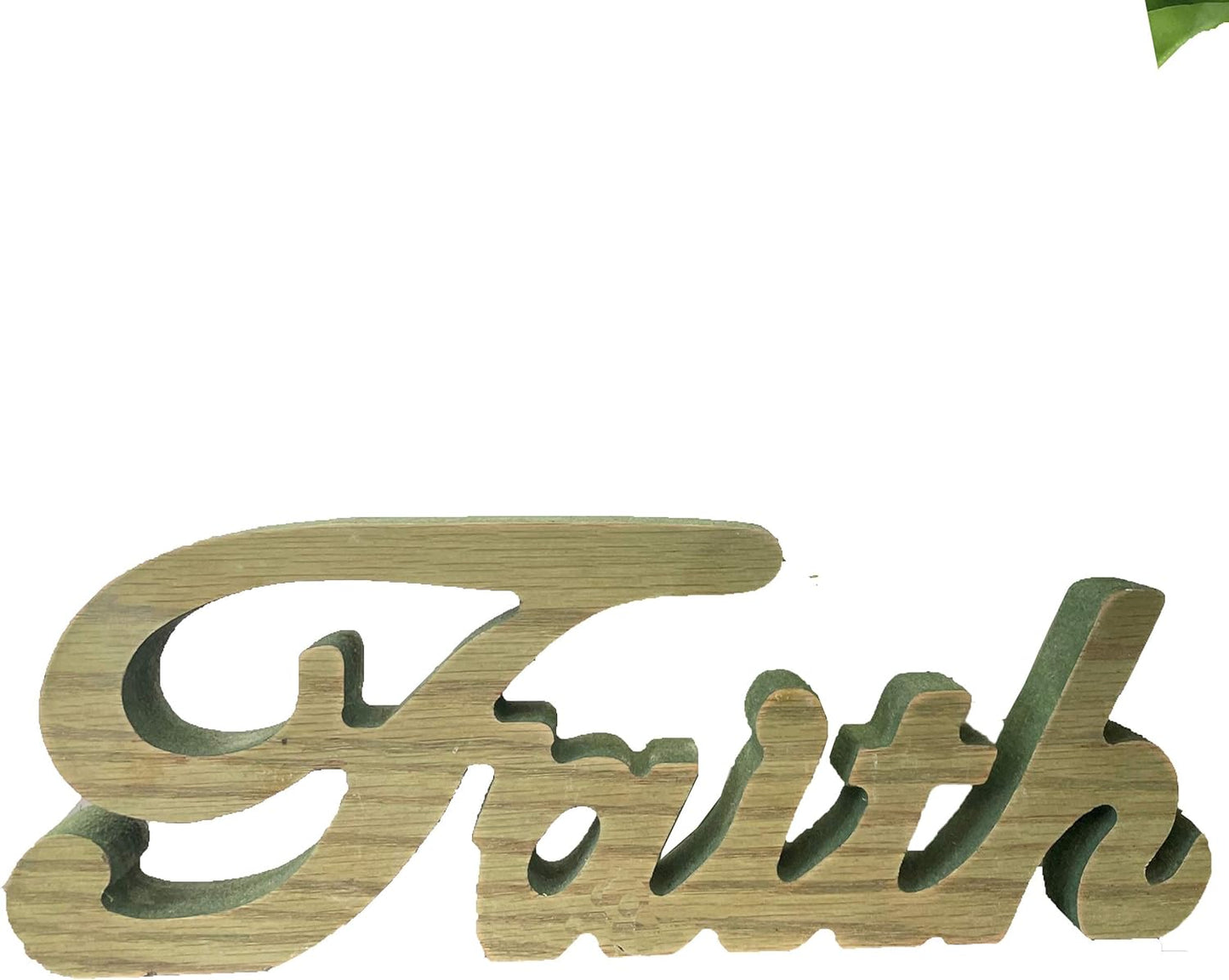 Wooden "Faith"Sign,Farmhouse Faith Sign for Tabletop,Green with Brown Color, Country Primitive Tabletop/Shelf/Home Wall/Office Decoration Art, 10-3/4X4-1/2X1 Inch