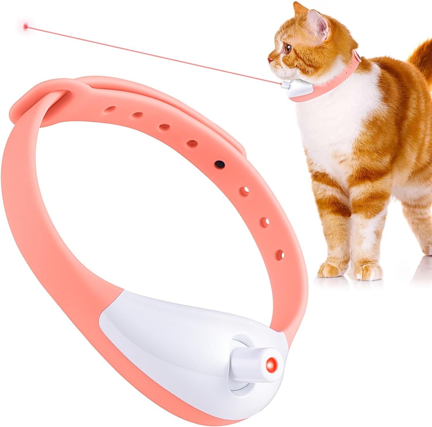 Wearable Automatic Cat Toys With LED Lights  Electric Smart Amusing Collar For Kitten