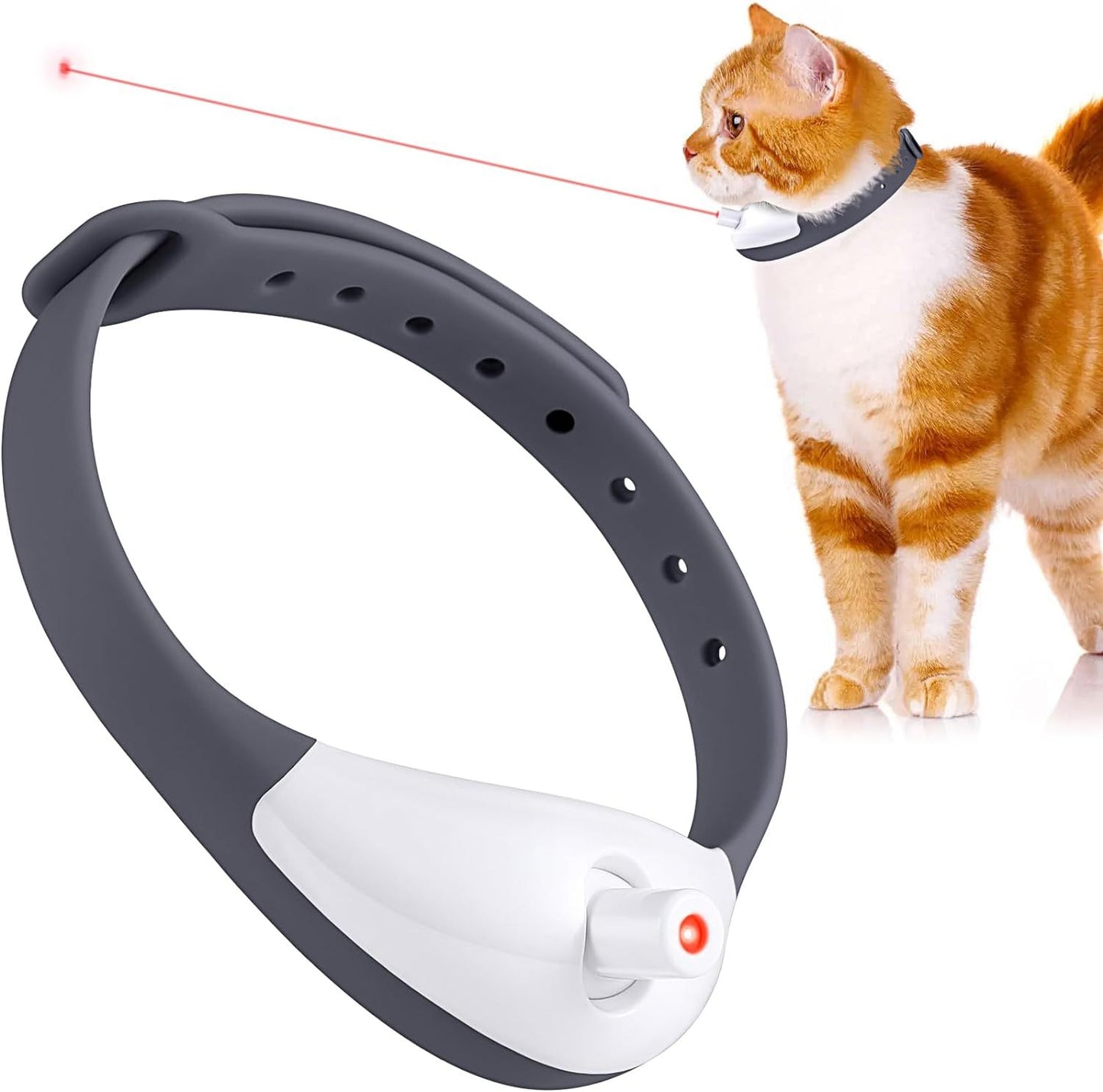 Wearable Automatic Cat Toys With LED Lights  Electric Smart Amusing Collar For Kitten